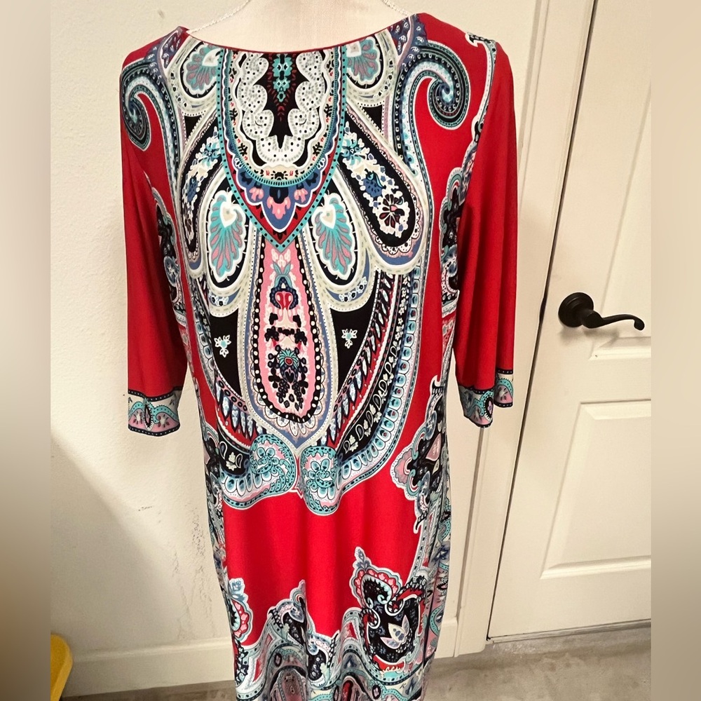 Studio 1 Dress - Red Paisley print